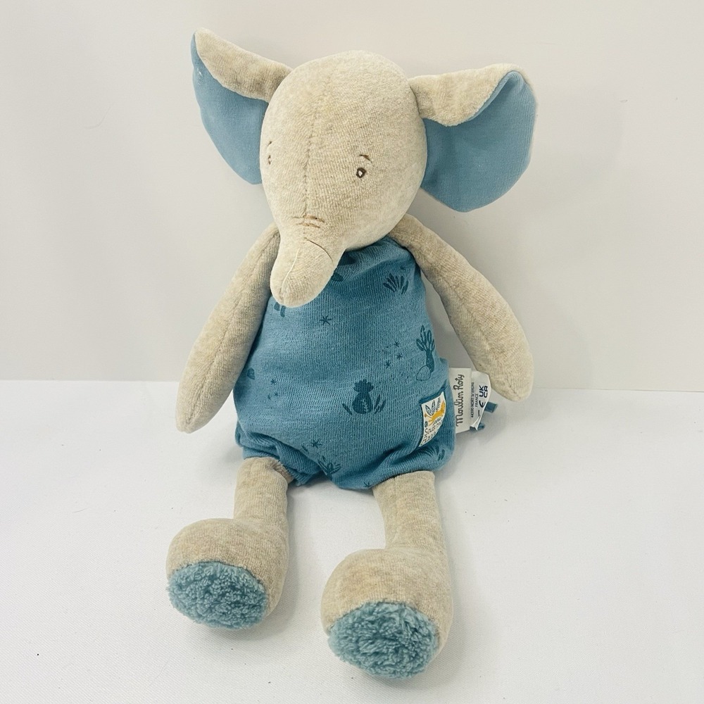 Elephant Gray 13" Plush Baby Toy Moulin Roty Mon Baobab Security Comfort Lovey‎